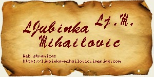 LJubinka Mihailović vizit kartica